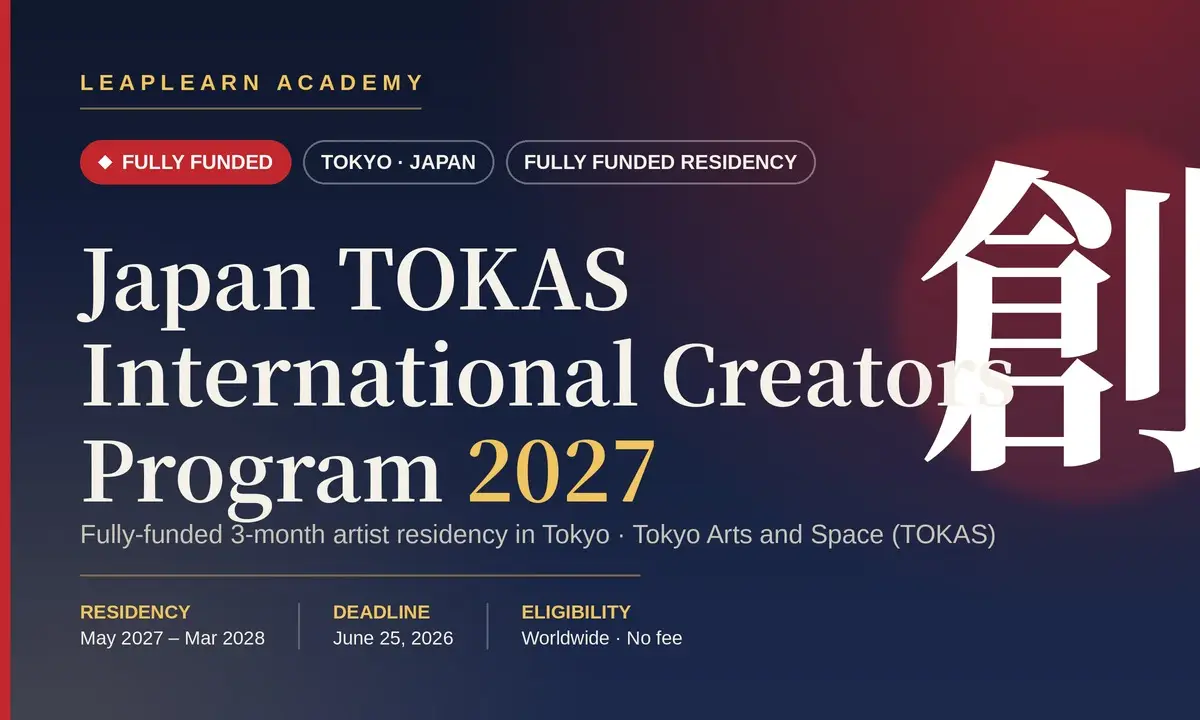 Japan TOKAS International Creators Program 2027 application banner