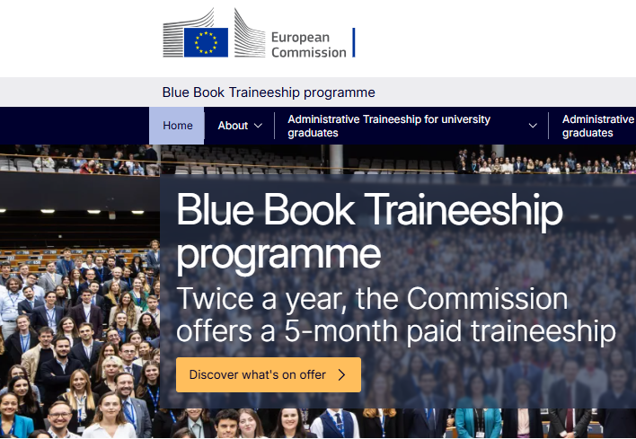 EC Blue Book Traineeship 2027 in Europe (Fully Funded) EC Blue Book Traineeship 2027 fully funded European Commission internship Belgium Luxembourg Leap Learn Academy banner